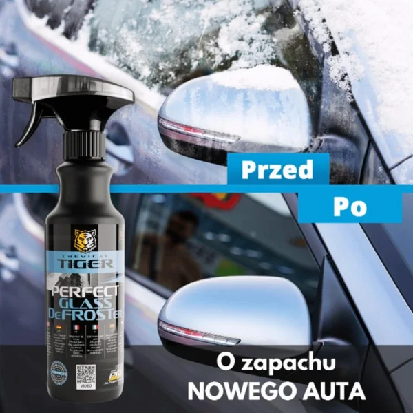 Odmrażacz do szyby o zapachu Nowego Auta